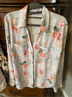 Express floral print portofino blouse